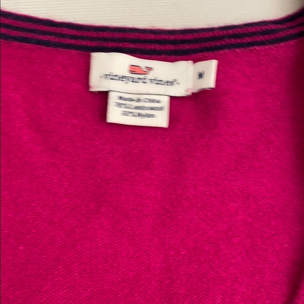 Vineyard Vines magenta v-neck sweater M - Picture 7 of 10